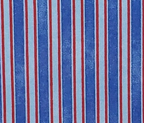 Timeless Treasures Fabrics Pattern #DAN-C8611 - Blue and Red Stripe Fabric