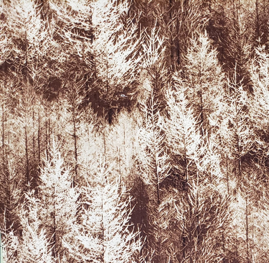 EOB - Natures Elements by Hoffman International Fabrics - Brown Fabric / White Pinetree Pattern