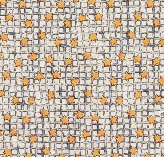 EOB - Possibilities Nancy J. Smith and Lynda S. Milligan for Henry Glass & Co. - White Fabric / Shades of Gray Squares / Yellow Stars