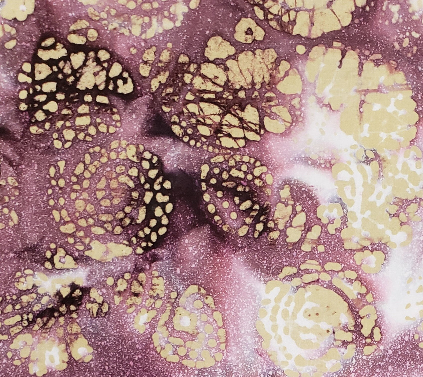 BATIK - Purple / Golden Tan / White Pattern Fabric