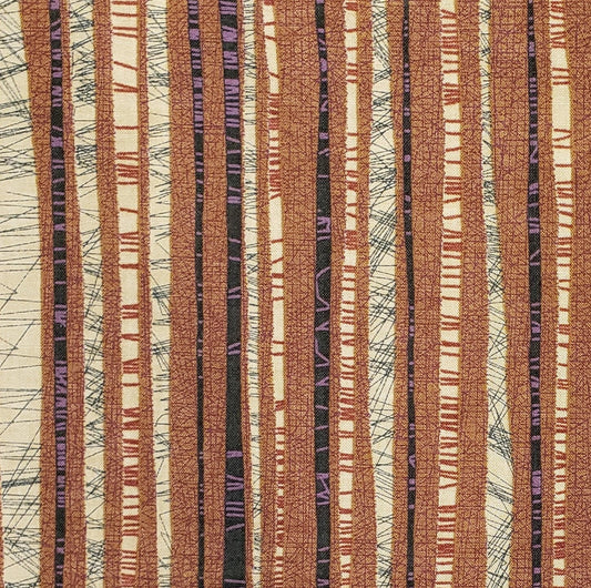 Exotic Connections by Gail Kessler for Andover Fabrics Pattern 1814 - Brown / Tan / Black / Purple Stripe Fabric