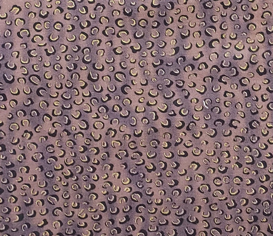 Charisma by Patty Reed Designs 2007 for Fabric Traditions-Mottled Deep Plum and Cocoa Brown Fabric with Black "C" with Metallic Gold Accent