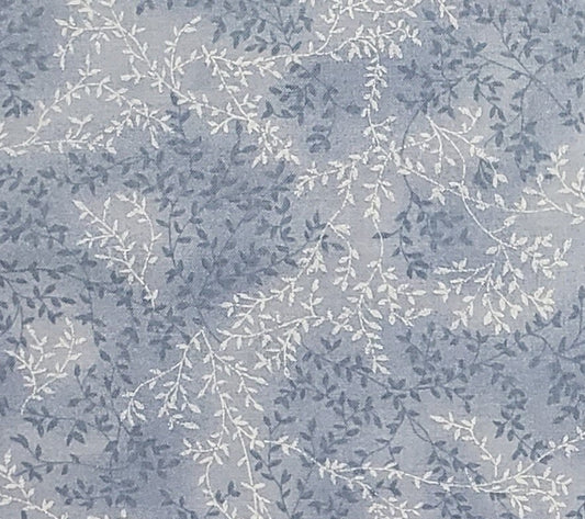 Fabric Traditions 2004 NTT, Inc. - Light Blue Tonal Fabric / Tone-on-Tone Leaf and Vine Print