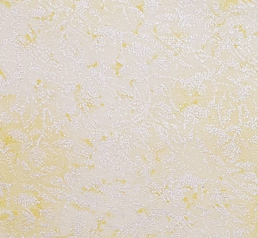 M E Hordyszynski for Michael Miller Fabrics LLC D#CM376 Fairy Frost - Pale and Dark Yellow Tonal Fabric / White Iridescent Leaf Print