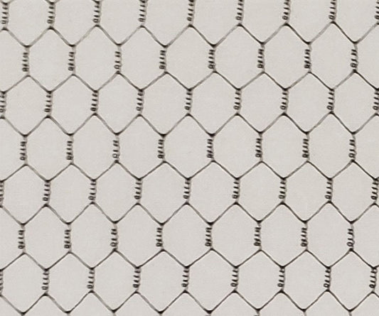 Fanciful Renae Lindgren Wilmington Prints  - White Fabric / Black Chicken Wire Print