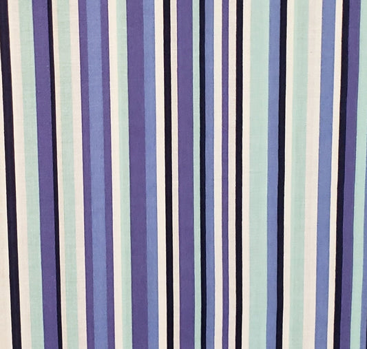 Multi-Blue Stripe Retro Fabric