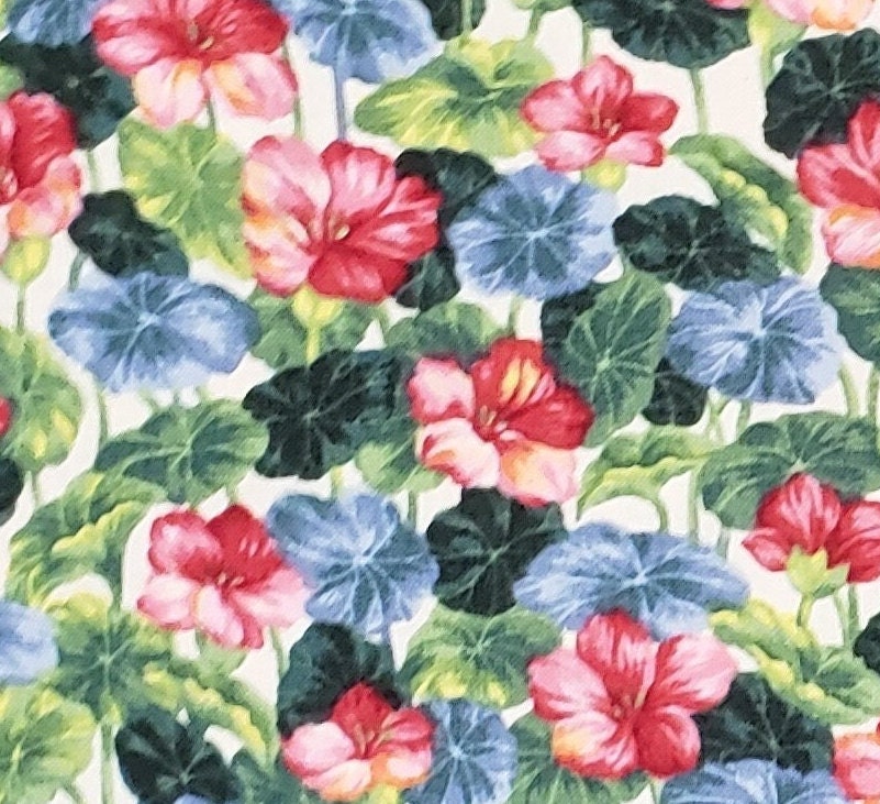 On Golden Pond #2373 by Ro Gregg Northcott Quest for a Cure - Pink, Blue and Green Floral Pattern Fabric