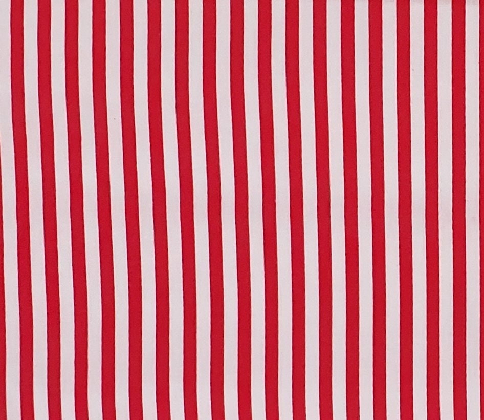 Stripe Fabric - Red and White - Selvage to Selvage Print