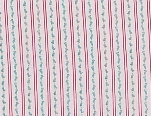 Peter Pan Fabrics - White Fabric / Pink "Ticking" Stripe Pattern - 60" WIDE