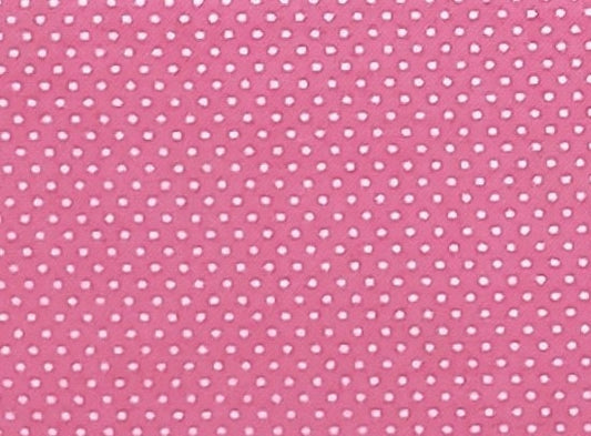 Dark Pink Fabric with White Pindots