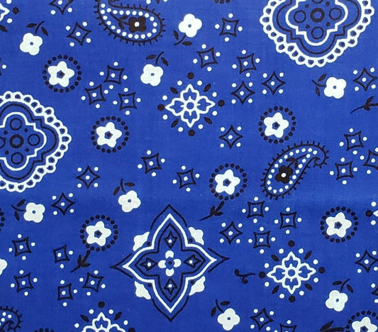 Blue Bandana-Style Selvage to Selvage Print Fabric