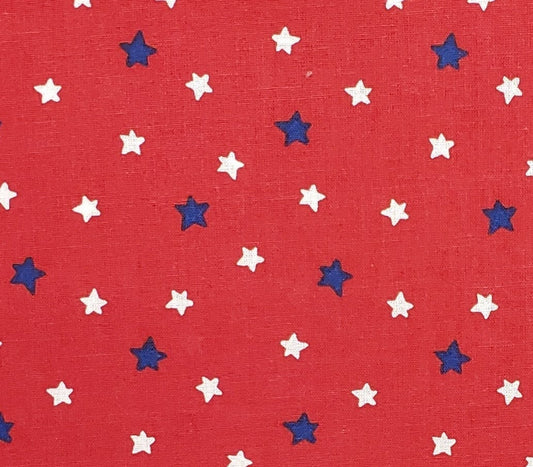 Faith and Glory by Prairie Woods Studio for General Fabrics Co. - Red Fabric with White and Blue Stars