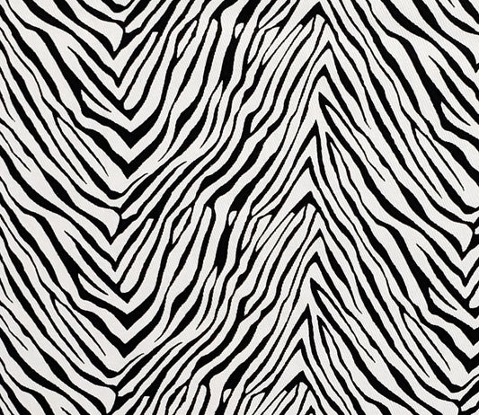 Lightweight Denim  - Black and White Zebra Stripe - 58" WIDE