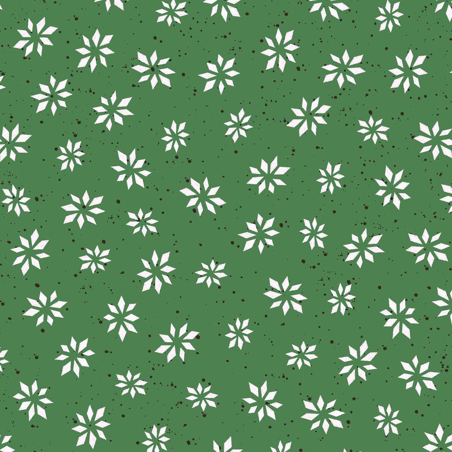 Warm Wishes by Hannah Dale of Rendale Designs for Maywood Studio - Snowflake Star Fabric - Green