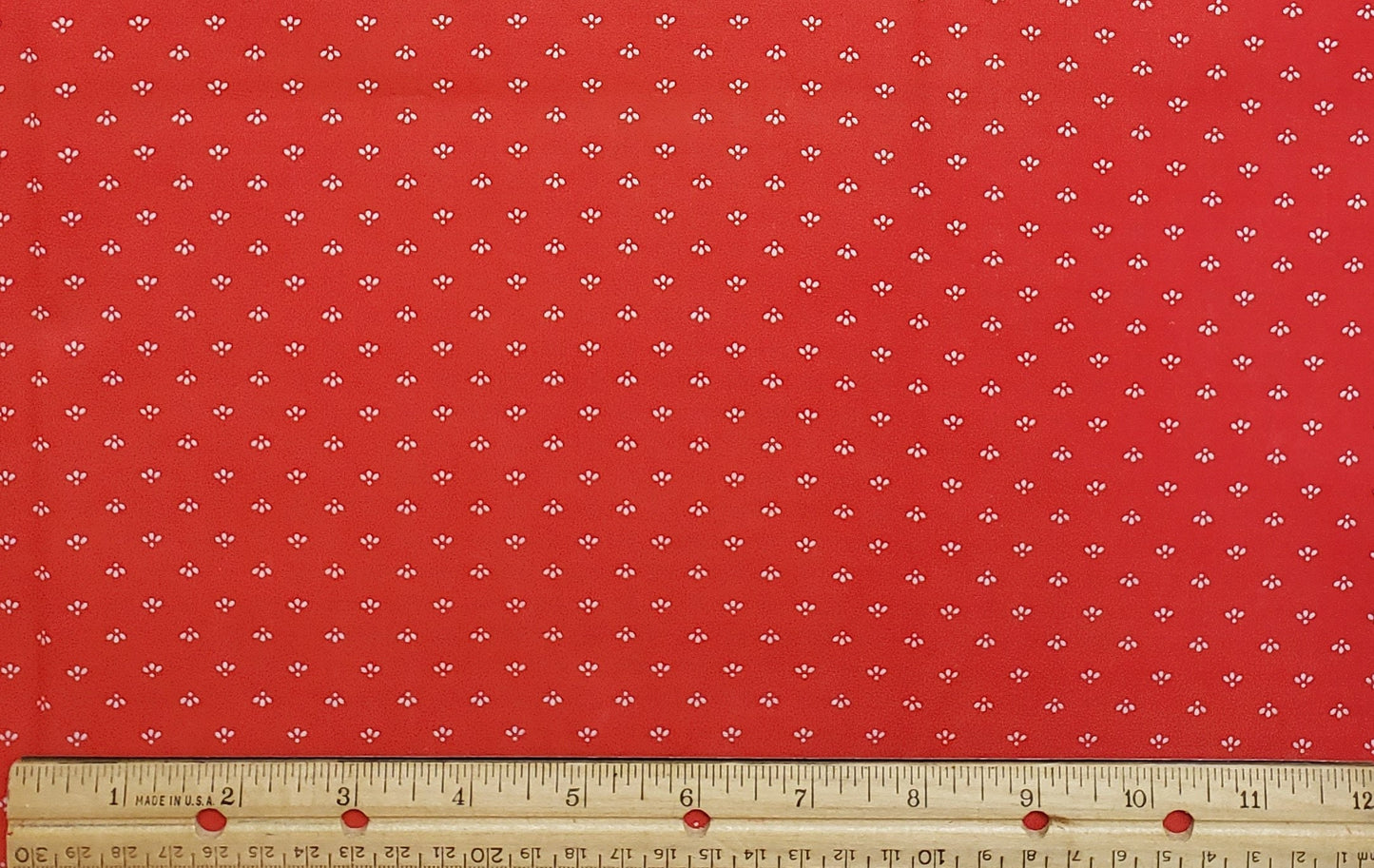 Red Fabric / White Print - Selvage to Selvage Print