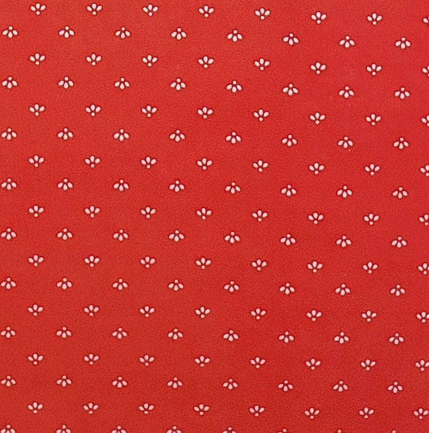 Red Fabric / White Print - Selvage to Selvage Print