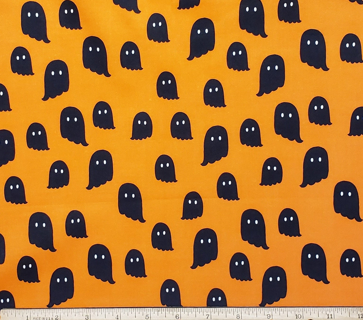 Halloween Nights by Katie Larson for Paintbrush Studio Fabrics Patt 120-21310 - Orange Fabric / Black Ghost Print