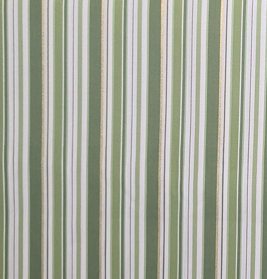 Glad Tidings by Maywood Studio - Green Stripe (Metallic)