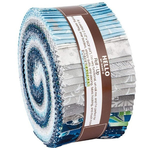 Winter's Grandeur Line 7 Jelly Roll by Studio RK for Robert Kaufman - Sky/Silver Colorstory - RU-831-40