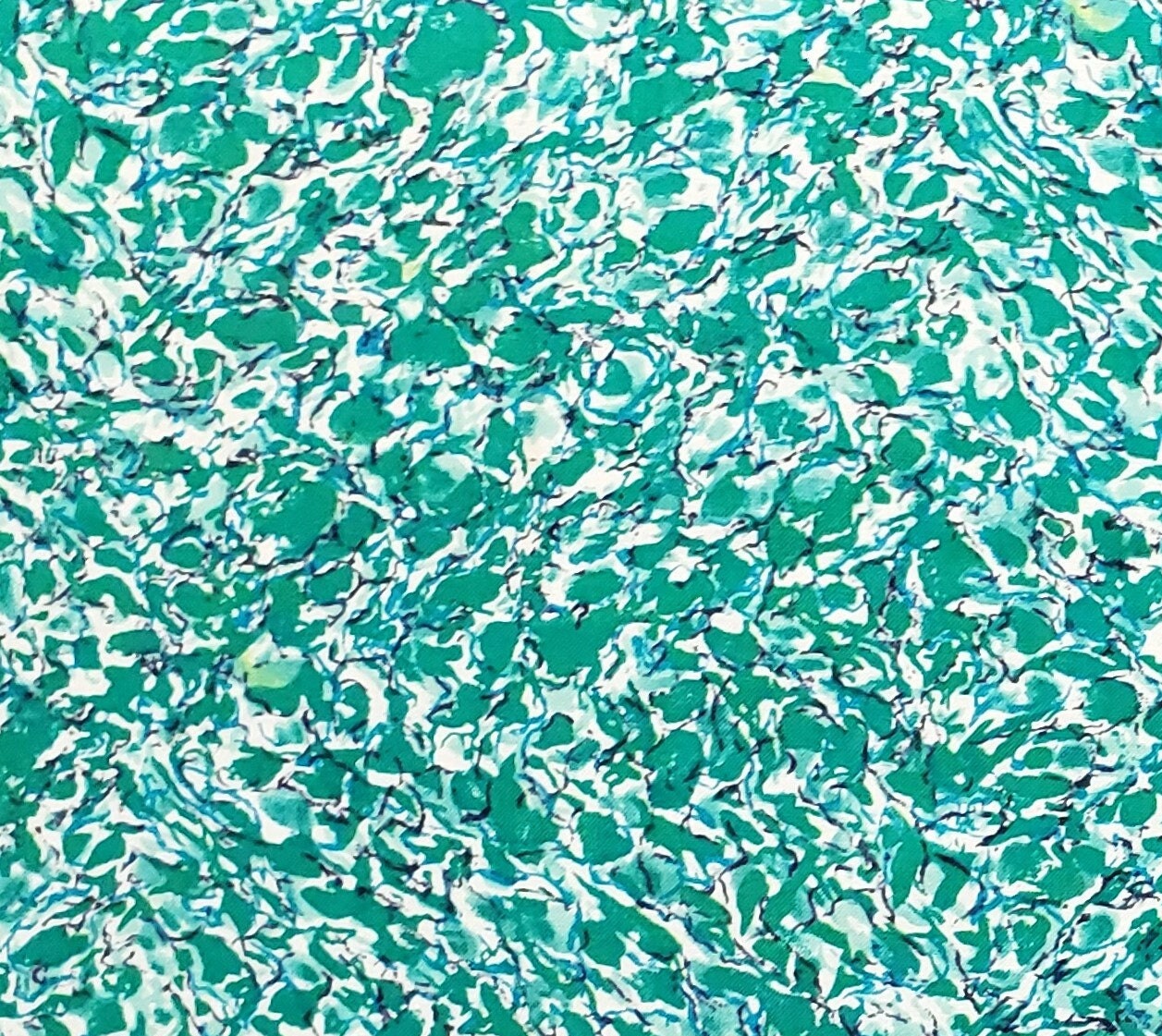 Peter Pan Fabrics - Kelly Green Fabric / Navy Swirl / White Print