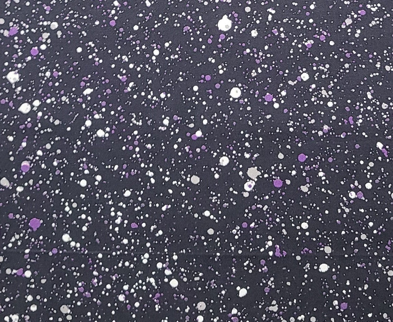 EOB - Designed in Hudson, OH Exclusively for Joann - Black Fabric / Purple / Gray / White Splatter Print