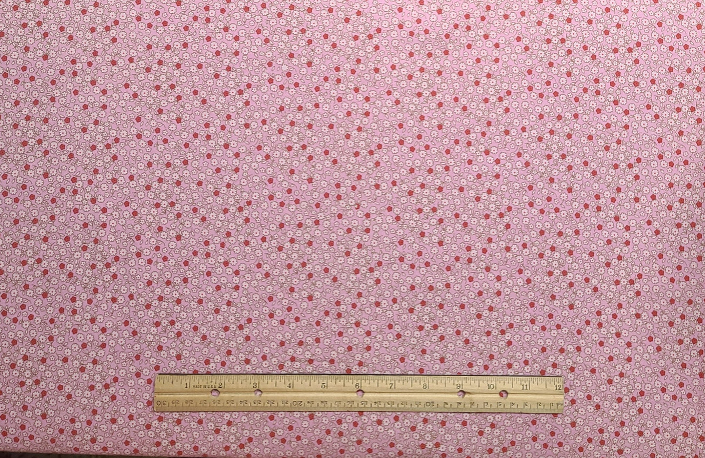 Fabric Traditions 2011 - Pink Fabric / White and Dark Pink Ditsy Flower Print