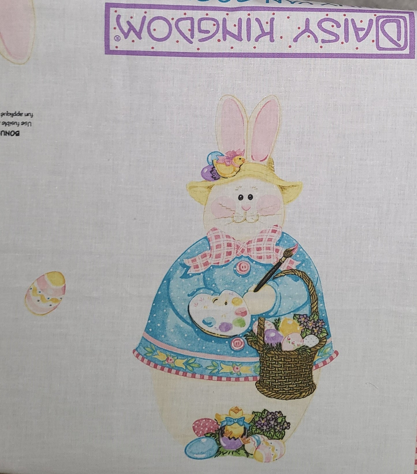 PANEL - Daisy Kingdom Bunny Van Gogh Door Panel - Pre-Printed Fabric and Full Instructions / Bonus Appliques Included