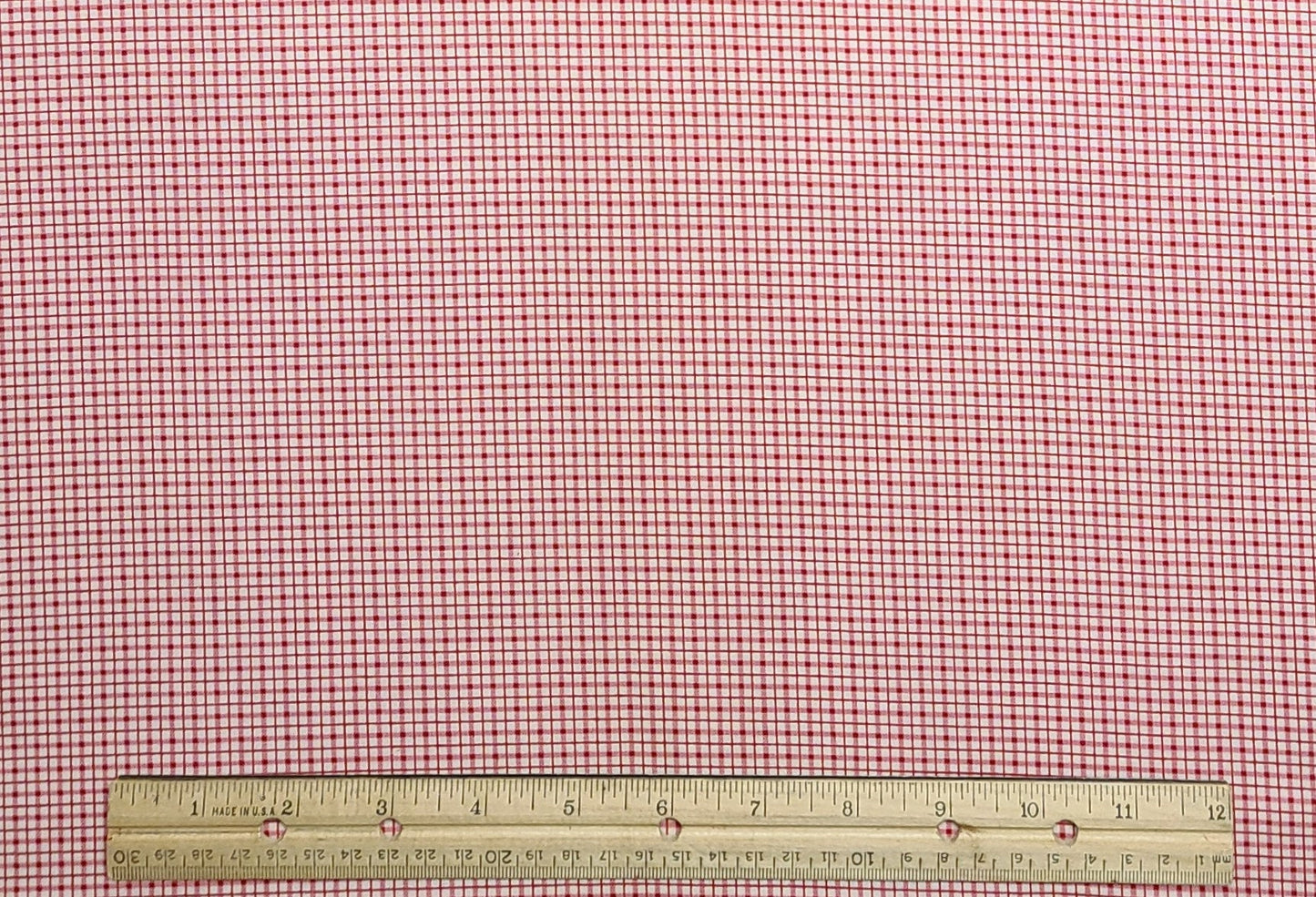 VIP Print Cranston Printworks Co - White and Red Checked Fabric