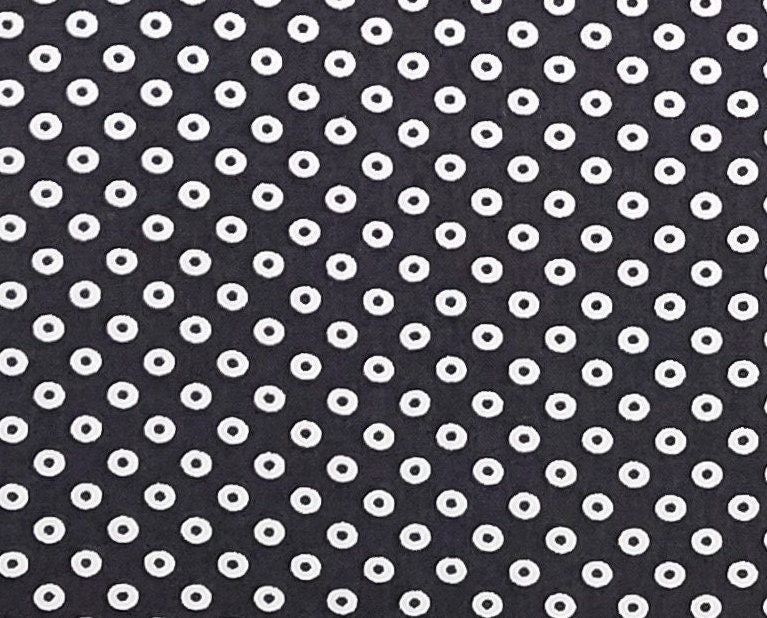 Joann Fabric and Craft Stores - Black Fabric / White Circle Print