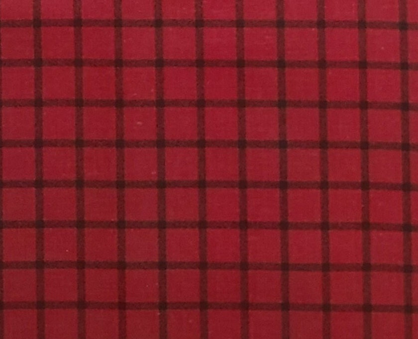 Dark Red / Black Plaid Fabric - Selvage to Selvage Print