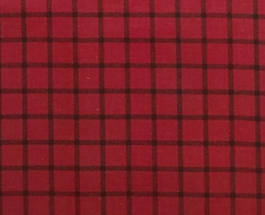 Dark Red / Black Plaid Fabric - Selvage to Selvage Print