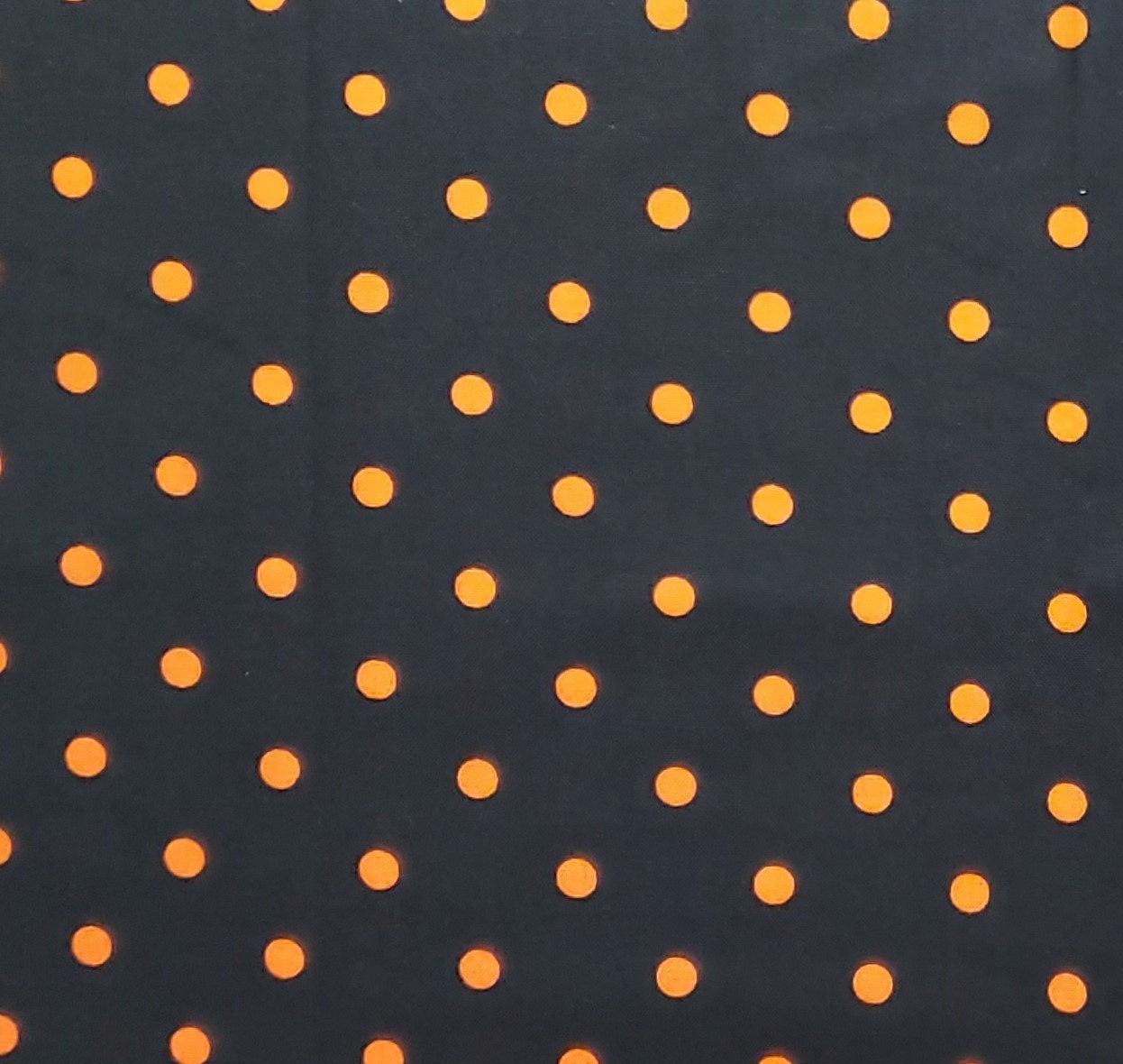 David Textiles - Black Fabric / Orange Dots