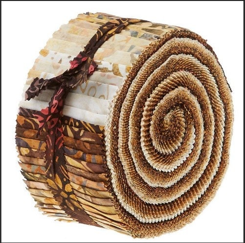 Java Batiks Jelly Roll - Maywood Studio - Natural Neutral - Browns