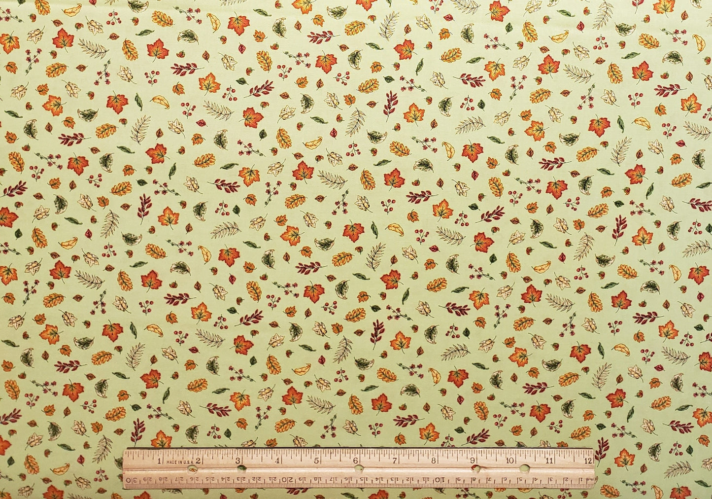 Sweater Weather by Kris Lammers from Maywood Studio - Blowing Leaves Fabric - Green