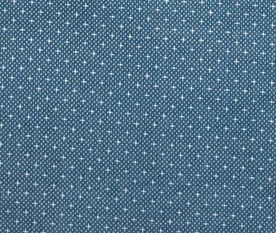 Joan Kessler for Concord Fabrics, Inc. - Medium Blue Fabric / Soft White Dot Pattern