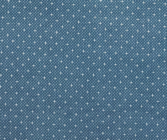 Joan Kessler for Concord Fabrics, Inc. - Medium Blue Fabric / Soft White Dot Pattern