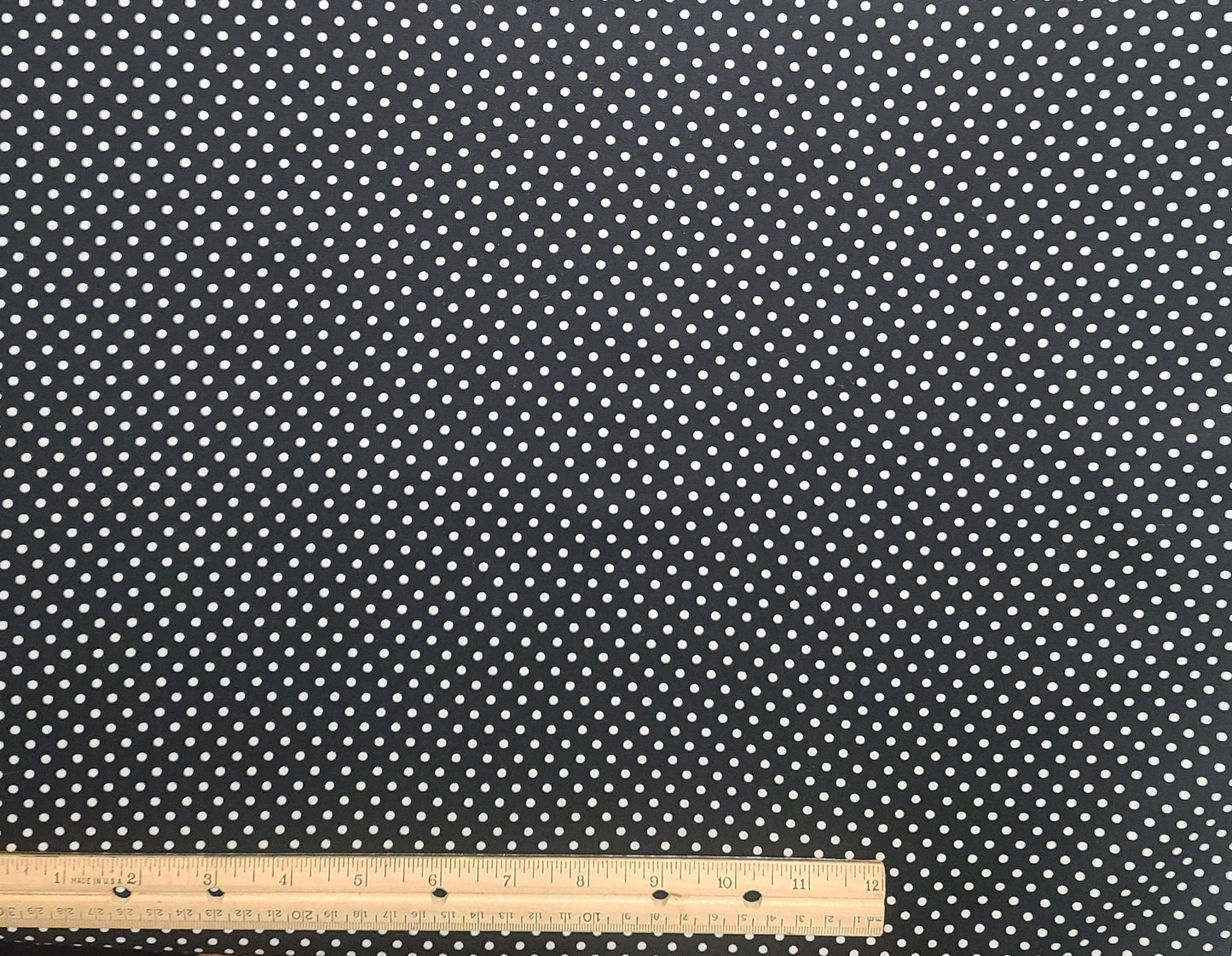 Waverly Inspirations - Black COTTON BLEND Fabric / White Polkadot