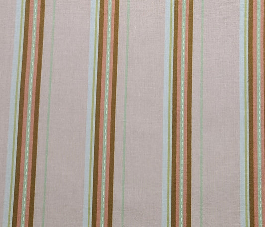 Joann Fabric & Craft - Pale Coral Stripe Fabric / Dark Coral / Butterscotch / White / Pale Green