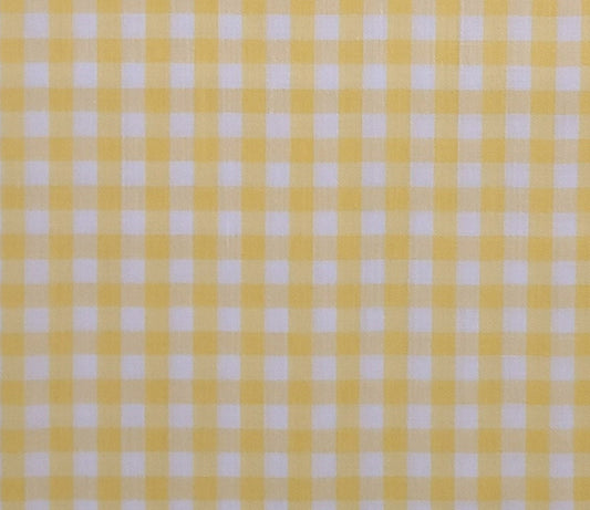 Bright Yellow / White Gingham Fabric - Selvage to Selvage Print