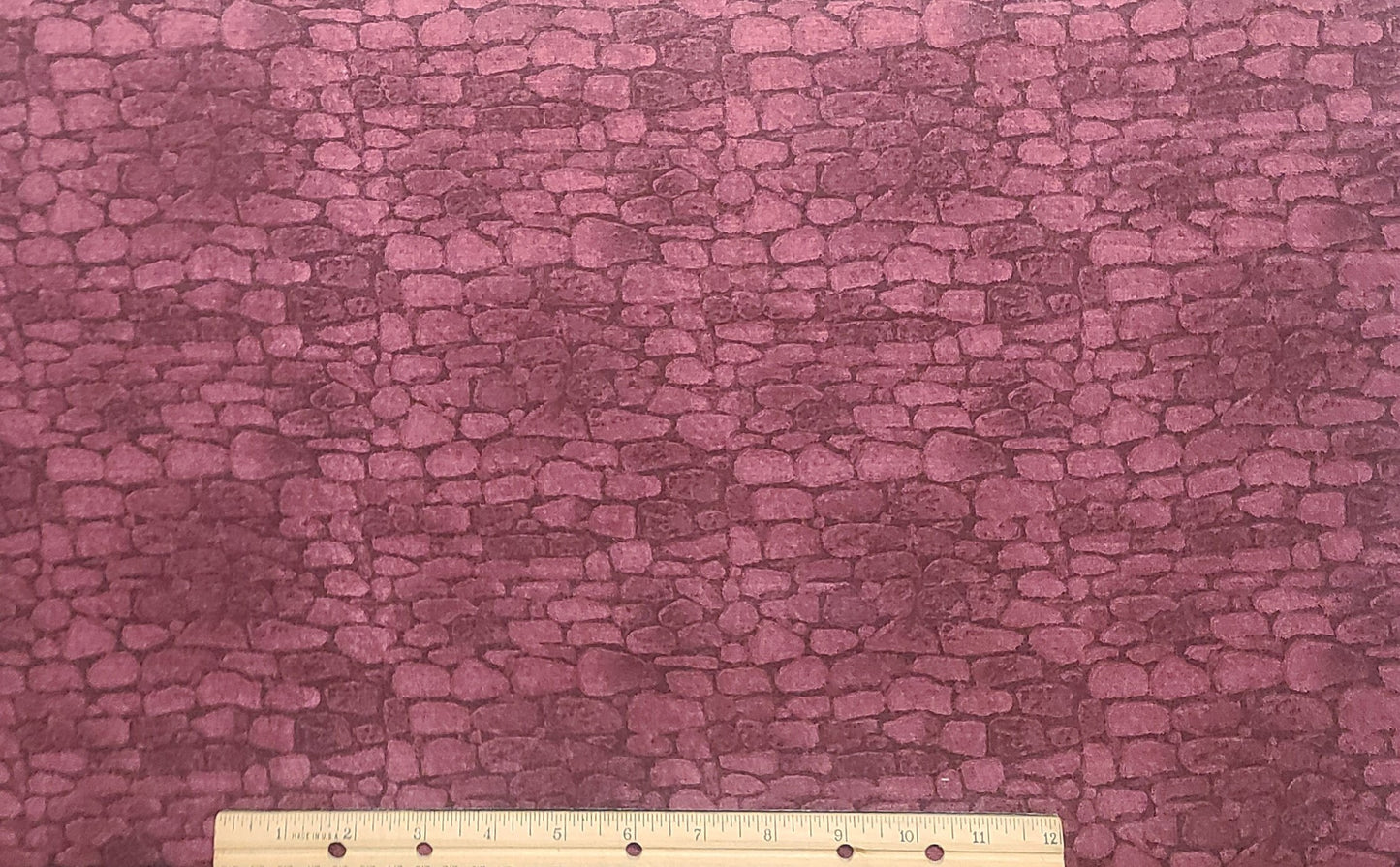 Blank Textiles 1998 - Burgundy 'Cobblestone' Print Fabric