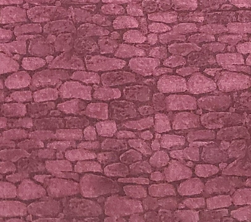 Blank Textiles 1998 - Burgundy 'Cobblestone' Print Fabric