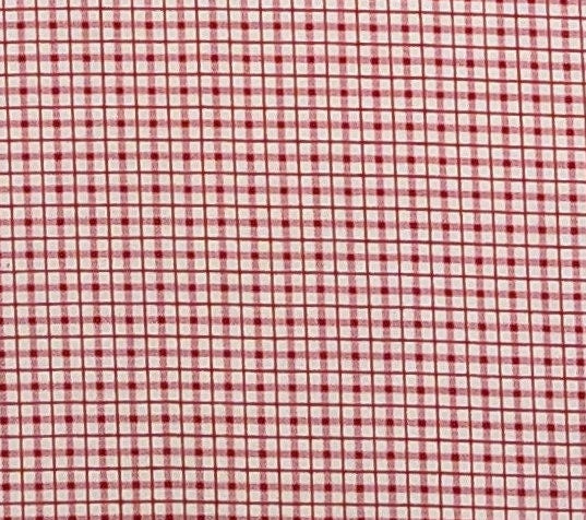 VIP Print Cranston Printworks Co - White and Red Checked Fabric