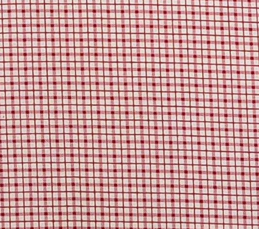 VIP Print Cranston Printworks Co - White and Red Checked Fabric