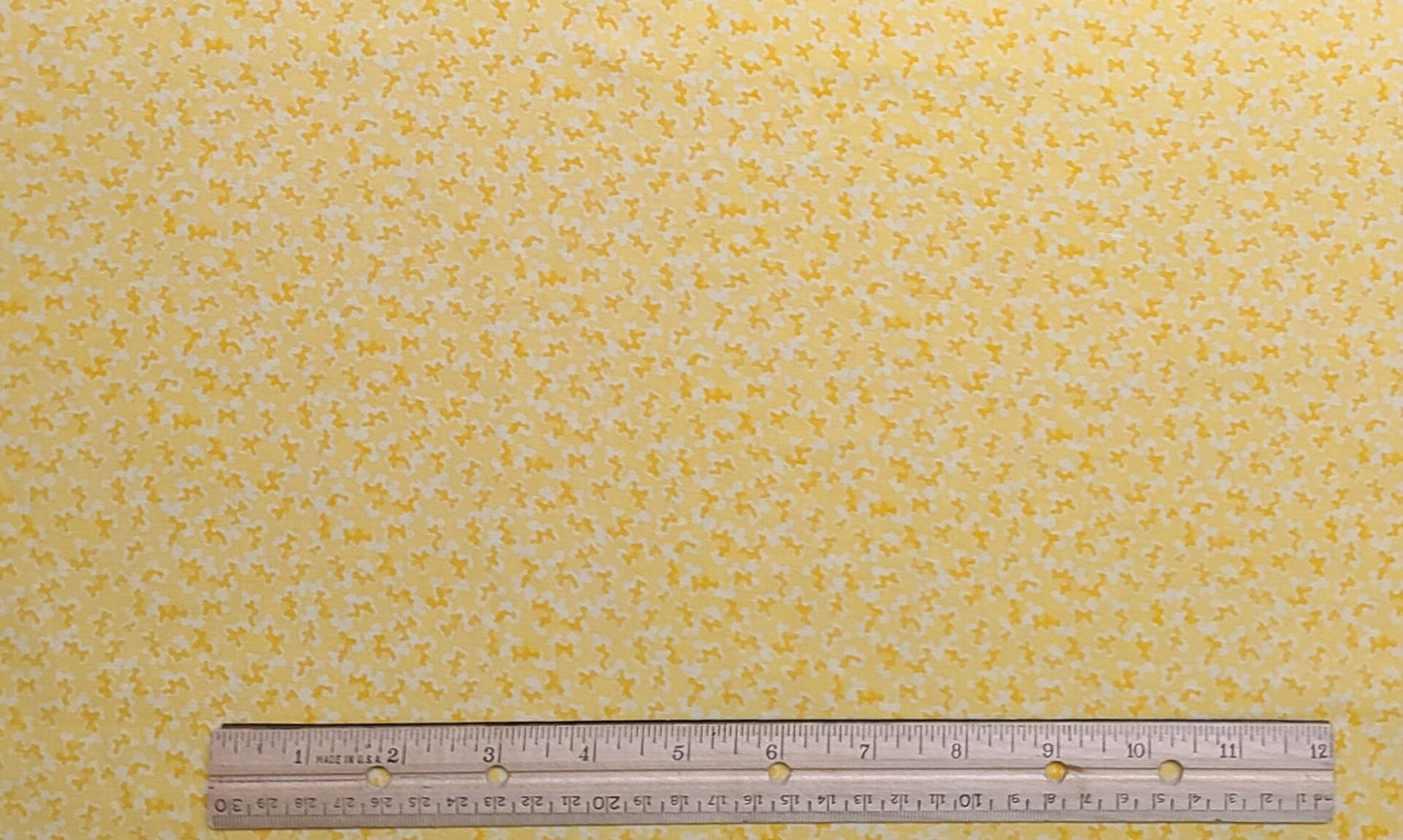 Bright Lites by Artistic Expressions - Yellow Fabric / Dark Yellow and White Print