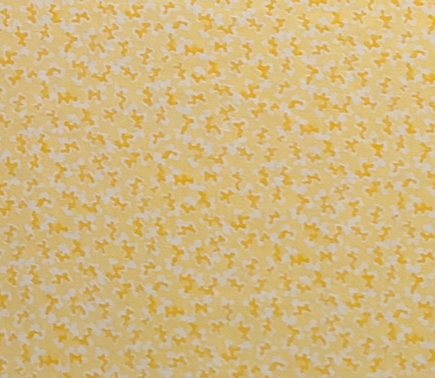 Bright Lites by Artistic Expressions - Yellow Fabric / Dark Yellow and White Print