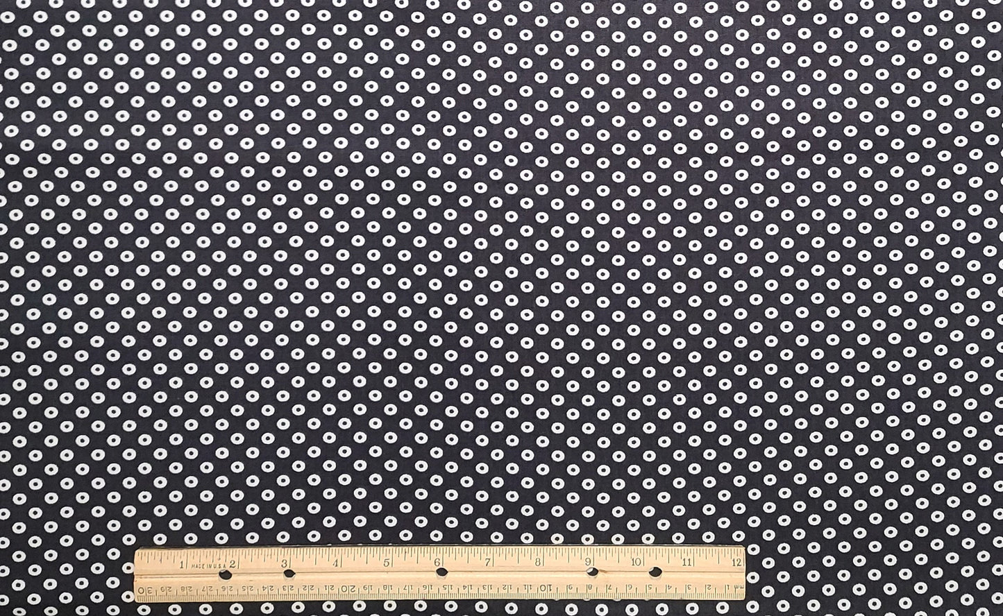 Joann Fabric and Craft Stores - Black Fabric / White Circle Print