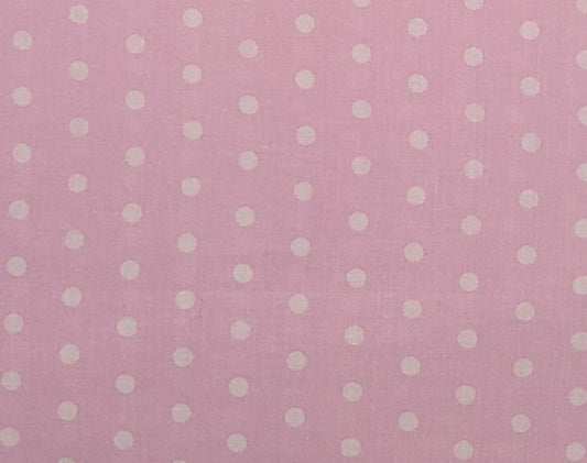 Pink Fabric / White Polkadot - Selvage to Selvage Print