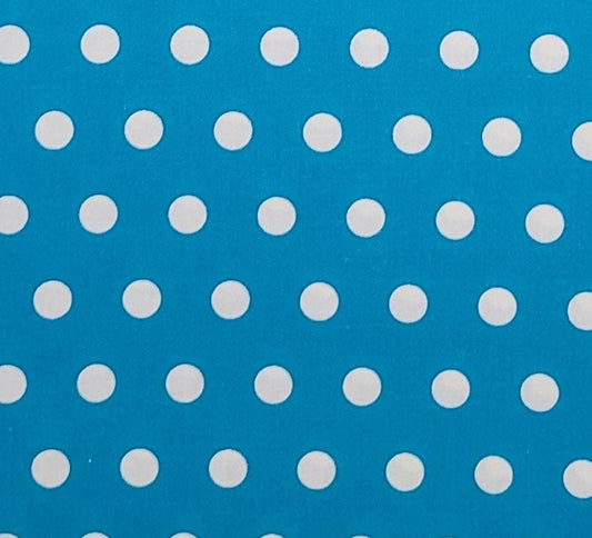 Marshall Dry Goods Co., Inc - "Little Dot" - Turquoise Fabric with White Dots