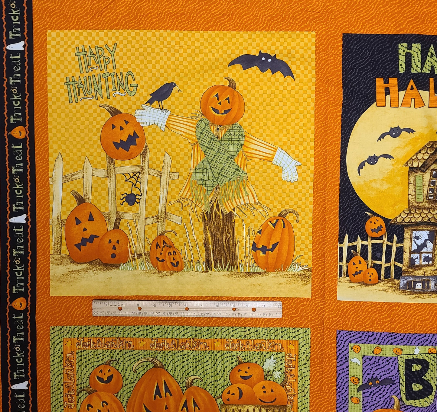 Debbie Mumm for JoAnn Fabric & Craft Stores - Halloween Fabric Panel - Trick or Treat Border Print