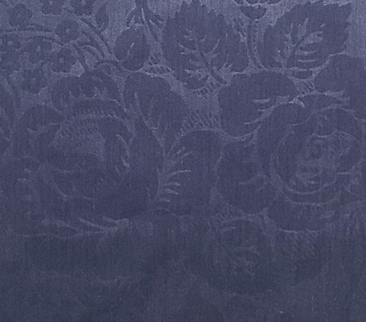 Navy Fabric / Large Floral Tone on Tone Pattern LIGHTWEIGHT Voile - Selvage to Selvage to Print